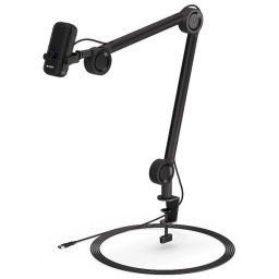 Endorfy Solum hangmikrofon, vezetékes, karos, 2× pop-up szűrő, RGB háttérvilágítás, 3,5 mm-es csatlakozó, USB-C, USB-A redukció, fekete színű