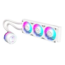 GIGABYTE vízhűtő AORUS WATERFORCE X II 360I, 3x 120mm, ARGB, LCD kijelző, LGA1851, AM5, Fehér