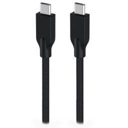 Genius ACC-C2CC-3A, kábel, USB-C-USB-C, USB 3.0, 3A, PD 60W, fonott, 1,5 m, fekete, 1,5 m, fekete