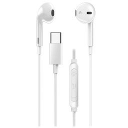 Genius HS-M365 fehér, Fejhallgató, vezetékes, fülhallgató, mikrofon, hangerőszabályzó, USB-C, fehér