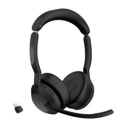 Jabra Evolve2 55/Stereo/ANC/USB-C/BT-USB/Wireless/MS/Fekete