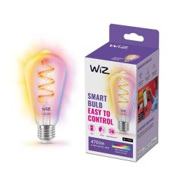 PHILIPS WiZ Wi-Fi BLE ST64 E27 6, 3 W - színes izzó, állítható hőmérsékletű, fényerőszabályozóval, dimmelhető