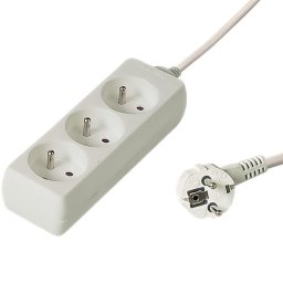 PREMIUMCORD Hosszabbító kábel 230V 2m, 3 aljzat, fehér