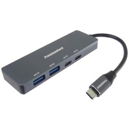 PREMIUMCORD Hub USB-C és 2x USB 3.2 Type-C 2x USB 3.2, 5G SuperSpeed, alumínium