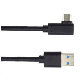 PREMIUMCORD kábel USB C/M típusú hajlított csatlakozó 90° - USB 3.0 A/M, 2m