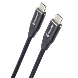 PREMIUMCORD kábel USB-C M/M, 240W 480Mbps fekete pamutfonat, 0, 5m