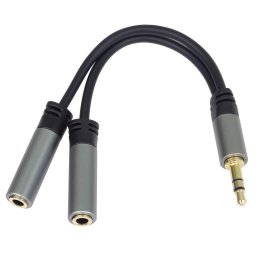 PremiumCord HQ 3, 5mm jack hím - 2x jack nőstény 15cm