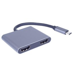 PremiumCord MST adapter USB-C 2x HDMI-re, USB3.0, PD, 4K és FULL HD 1080p felbontásra