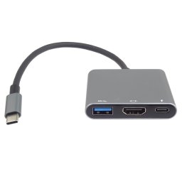 PremiumCord adapter USB-C HDMI USB3.0 PD, 4K és FULL HD 1080p felbontás
