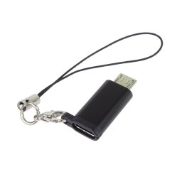 PremiumCord adapter USB-C csatlakozó - USB 2.0 Micro-B/male, fekete, akasztós hurokkal