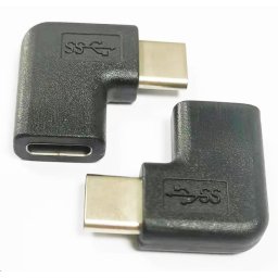 PremiumCord adapter USB-C/male - C/female 90°-ban hajlítva