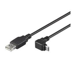 PremiumCord kábel micro USB 2.0, A-B, 90°, 3m