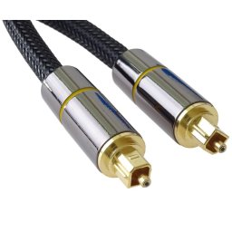 PremiumCord optikai audió kábel Toslink, OD:7mm, arany-metál kivitel Nylon 0,5m