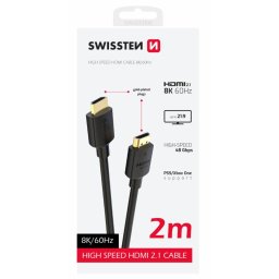 SWISSTEN HDMI HDMI 8K 60Hz 2.0 M PVC kábel HDMI 8K 60Hz 2.0 M-re