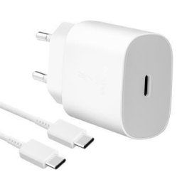 Samsung hálózati töltő EP-TA800EWE kábel EP-DA905BWE USB-C, 25W, fehér, (ömlesztve)