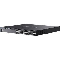 TP-Link SG6428X Omada 24 portos Gigabit RJ45 stackable L3 switch, 4×10 Gbps SFP bővítőhelyek