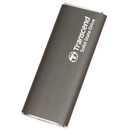 Transcend ESD265C 500GB, USB 10Gbps Type C, külső SSD (3D NAND flash), kompakt méret, ezüst színű