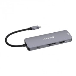 VERBATIM Hub USB-C Pro Multiport 8 port, 3x USB 3.2, 1x USB-C, 2xHDMI, microSD/SD, szürke színű
