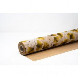 Csomagolópapír gingko mintával 750 mm x 20 m sárga, natúr