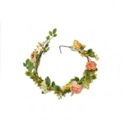 Selyemvirág girland peoniával, hortenziával 150 cm zöld, narancs
