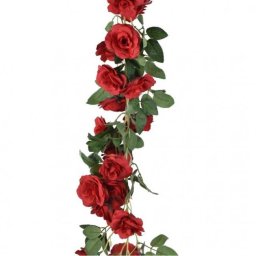 Selyemvirág rózsa girland 168 cm piros