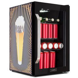 Klarstein Beersafe 70 Birra Edition, hűtőszekrény, 70 liter, 3 polc, panoráma üvegajtó, rozsdamentes acél (HEA13-Birra-OX-E)