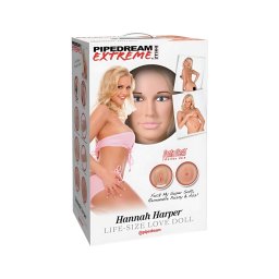 Pipedream Hannah Harper - életnagyságú guminő szexbaba 3D arccal