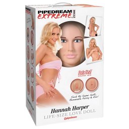 Pipedream Hannah Harper - életnagyságú guminő szexbaba 3D arccal