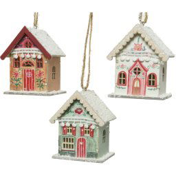 Függő karácsonyi ház CHRISTMAS HOUSE fá - több változat