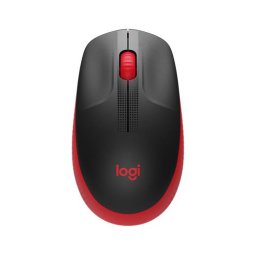 Egér, vezeték nélküli, optikai, USB, LOGITECH, "M190", piros