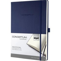 SIGEL Jegyzetfüzet, exkluzív, A4, vonalas, 97 lap, keményfedeles, SIGEL "Conceptum", éjkék