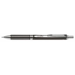 PENTEL Zseléstoll, 0,35 mm, nyomógombos, fekete tolltest, PENTEL "EnerGel BL-407" fekete, ajándék kék tollbetéttel