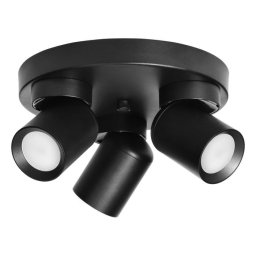 Adviti spot lámpa fali és mennyezeti fekete kerek 3xGU10 málta
