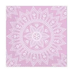 Szalvéta lila mandala 33x33 cm, 20 db/ csomag