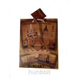 Barna, Budapest címeres dísztasak (ajándék tasak) 23x18 cm