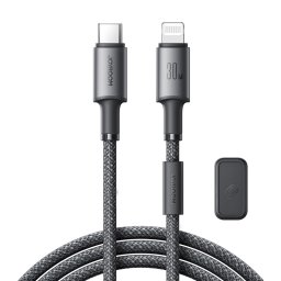 JOYROOM S-A50 Kábel mágneses rendezővel USB C típusú / Lightning 30W 1,2 méter szürke