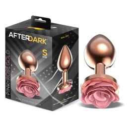 AfterDark fém fenékdugó réz színben, talpán rózsaszín rózsával