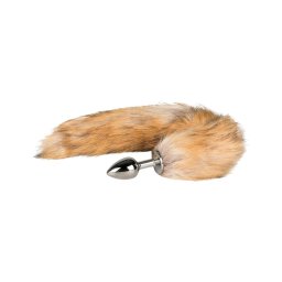 Easytoys Fox NO1 - fém anál plug rókafarokkal (ezüst-vörös)