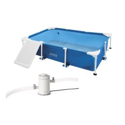 Intex 229x152x45,7cm fémvázas kisállat medence szett szkimmerel, vízforgatóval és rámpával 48404 NP