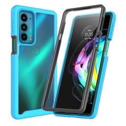 DUAL Kétoldalas borító Motorola Edge 20 fóliával világoskék