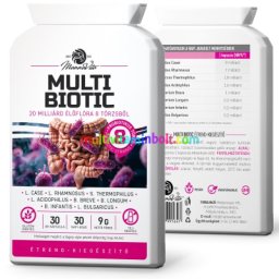Multi Biotic probiotikum, 20 milliárd baktérium 8 törzsből, 30db kapszula, Gyomorsav + Epesav ellenáló -Mannavita