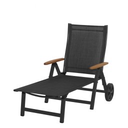 Sun garden Ass comfort állítható, alumínium kerti nyugágy - antracit/fekete