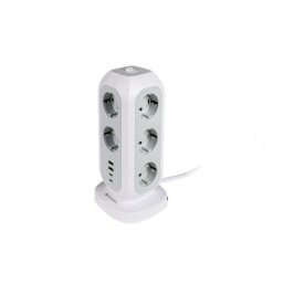 VERBATIM Elosztó, álló, 11 aljzat, 2xUSB-A, 2xUSB-C, VERBATIM "EUPT-01"