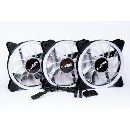 1stCOOL KIT AURA EVO CRYSTAL ARGB 3x Crystal White ventilátor ARGB Nano kontroller
