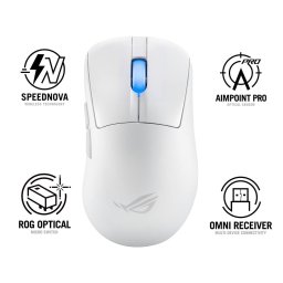 ASUS egér ROG Keris II Ace, vezeték nélküli játék egér, fehér