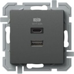 LOGIQ Dupla USB töltő, A+C, 3A Antracit