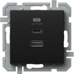 LOGIQ Dupla USB töltő, A+C, 3A Fekete