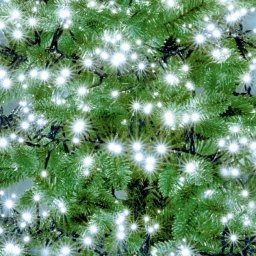LED-es cluster fényfüzér, kültéri, 7,5m, hidegfehér