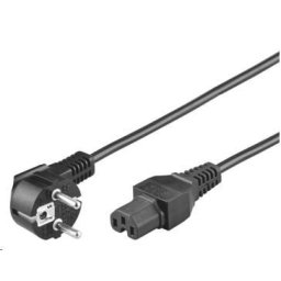 PREMIUMCORD 230V-os tápkábel számítógéphez 2m IEC 320 C15 csatlakozó hornyos csatlakozóval