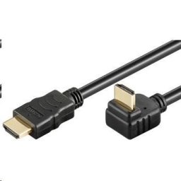 PremiumCord HDMI High Speed Ethernet kábel, aranyozott hajlított csatlakozó 270° 1m